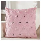 Tegeme Set of 2 Halloween Pillow Covers 18x18 Inch Ghost Throw Pillow Cases Soft Plush Couch Cushion Case for Chair Sofa Bedroom Living Room Home Decor(black)