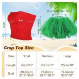 Yahenda 6 Pcs Hawaiian Costume Accessories Tutu Hula Skirt with Crop Top Leis Outfits for Women Halloween Luau Party M