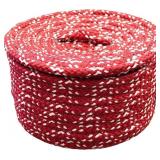 Sneaky Santa Lidded Crock Basket - Red 10 x10 x6