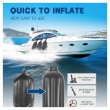 XGeek Boat Fenders 4 Pack,4.5-8.5 Inch Boat Bumpers for Boats Up to 35ft,Docking Protection with 4 Ropes,Ideal for Pontoon Boats