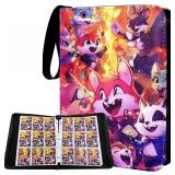 1000+ double-sided loose leaf Collector Album 9 Pocket Card Binder Advanced Zipper Card Binding Device TCG sports trading card binder Cartoon style  (9-color-1080)