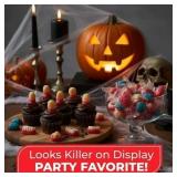 Fusion Select 8 Oz Individually Wrapped Gummy Body Parts Candy - Halloween Gummies & Trick or Treat Candy for Party & Goodie Bags - Spooky Assortment of Brain, Teeth, Fingers & Nose Candies