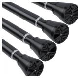 4 Pack Black Shower Curtain Rod 16 To 26 Inch Tension Shower Rod For Bathroom 7/8" Adjustable Spring Curtain Rod No Drilling Spring Rod Black Tension Curtain Rods for Windows Doorway Closet