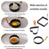 6 Packs Egg Ring, Egg Rings For Frying Eggs, There Are Circles, Squares, And Hearts Egg Circles For Frying Eggs, Egg Molds That Can Be Used For Breakfast Sandwiches