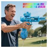Electric Water Gun for Adults Kids,Automatic Electric Squirt Gun with Light Up,28-32 FT Range Water Pistol Blaster Soaker Water Blaster for Age 3-12, Summer  Beach Swimming Pool Outdoor Water Toy