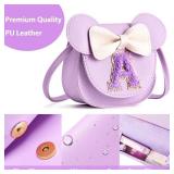 Toddler Purse Gifts for Girls, Little Girl Purse Kids Wallet Crossbody Bag Mini Mouse Ears Birthday Gifts for 3-8 Year Old Girl (M, Purple)