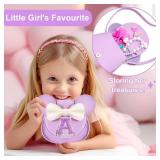 Toddler Purse Gifts for Girls, Little Girl Purse Kids Wallet Crossbody Bag Mini Mouse Ears Birthday Gifts for 3-8 Year Old Girl (M, Purple)