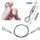 2 Pcs Heavy Duty Picture Hanging Wire, Adjustable Stainless Steel Wire Rope 2m x1.5mm Picture Hanging Kit with Hook Wall Mount Wire for LED Screen, Picture, Billboards (Double Headed)