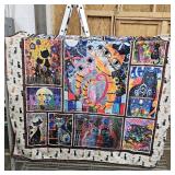 NADEnVIE Throw Blanket - Colorful Cat Design Boho Blanket, Ultra Soft Rustic Quilt For Sofa 5