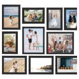 TWING 10 Pack Picture Frames Collage Wall Decor, Gallery Wall Frame Set for Wall Display, Multi Sizes with 2pcs 8x10, 4pcs 5x7 and 4pcs 4x6 Photo Frames for Family, Living Room, Black