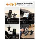 CHGeek Wireless Car Charger Phone Holder Mount, 15W Fast Charging Auto Clamping Phone Holders for Your Car Dashboard Windshield Air Vent Car Accessories for iPhone, Samsung Galaxy, Google Pixel etc