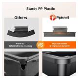 Pipishell Silverware Drawer Organizer, Expandable BPA-Free Kitchen Utensil Storage Tray for Forks, Spoons and Knives, Black Plastic Cutlery Holder