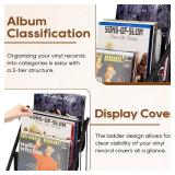 Vinyl Record Storage,3-Tier Record Holder and Stand Display, Vinyl Holder and Shelf for 21 LPs, Album Storage and Organizer, Display Frame for Album, for Art Storage Organizer