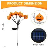 Solar Halloween Pathway Lights 3 Pack Pumpkin Stake Lights Outdoor 2 Modes Cool White LEDs for Garden Yard Patio