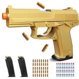 Gold Soft Bullet Toy Gun with 50 Foam Bullets, 48 Shells & 2 Clips