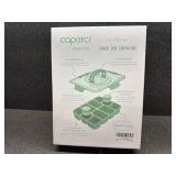 Caperci Snackle Box Container - Large 10-Compartment Divided Serving Tray with Lid and Handle, Built-in 2 Dip Containers, Dishwasher Safe, Leak-Proof, Wheat Straw, BPA-Free (Green)