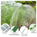 Garden Hoops for Raised Beds, 36 Pcs Diameter 7 mm 8 ft Greenhouse Hoops Grow Tunnel with 24 Pcs Clips, Fiberglass Garden Hoops Frame for Garden Netting, Plant Row Cover, Shade Cloth