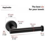 Pure Black Toilet Paper Holder Wall Mount   Rustproof Stainless Steel Tissue Holder for Bathroom, Anti-Rotation Stopper, Fits Jumbo Rolls, Vertical/Horizontal Install, Modern & Heavy Duty - 2 Pack