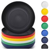 Berglander Plastic Plates Set of 12 Pieces 9", Reusable and Sturdy Unbreakable Dinner Plates, Salad Plates, Pasta Bowls, Dishes for Home, Kid, Light Weight Easy Carry for Picnic, Camping, Outdoor