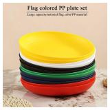 Berglander Plastic Plates Set of 12 Pieces 9", Reusable and Sturdy Unbreakable Dinner Plates, Salad Plates, Pasta Bowls, Dishes for Home, Kid, Light Weight Easy Carry for Picnic, Camping, Outdoor