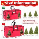 Christmas Tree Storage Bag 7.5FT 600D Oxford Fabric Large Christmas Storage Bags with Reinforced Handles and Dual Zippers Red Heavy Duty Tree Storages Bag for Artificial Disassembled Trees