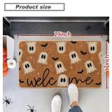 Baccessor Halloween Ghost Doormat Outdoor Outside,Funny Ghost Bats Front Doormats Non Slip Rubber Entrance Floor Door Mat for Fall Holiday Indoor Decor 17x29 Inch