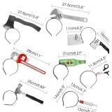 TUPARKA 8 Pieces Halloween Horror Hair Bands Zombie Headbands Cleaver Axe Scissor Hammer Pattern Headbands for Halloween Scary Costume Party Decorations