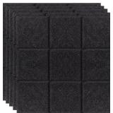 Carbon Black Felt Bulletin Board Set - 6-Piece Wall Organization Panels | Versatile Decoration for Office, Home & Classroom (Carbon Black)