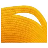 CubesLand Yellow Baskets for Shelves Storage/Organizing,Cube Shelf Closet Storage Baskets Bins Set 3,Long-lasting &Skin-friendly Toy Storage Basket Bin,Stylish Room Decor Basket,Cotton Rope Basket