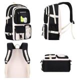 HORHREAR Kawaii Backpack 5Pcs Set for School, Cute Clear Backpack Preppy with Aesthetics Pendant for Girls Boys Primary Bag