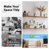 6-Pack Heavy Duty 12-Inch Black Shelf Brackets, L Shelf Bracket 12 Inch for Floating Shelves, 1/5-Inch Thick