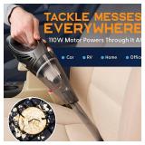 Power Practical Handheld Car Vacuum Cordless Rechargeable Portable Vacuum Cleaner W/Strong Suction Small, Mini Vacuum Cleaner for Car, Couch, & Home Aspiradora para Carro