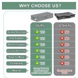 punemi Under Bed Storage Containers Bins With Lids, 6 Inches Tall Flat Underbed Clothes Storage W/Sturdy Sidewalls & Bottom, Low Profile Under Dorm Bed Storage Drawers With 3 Handles (Lantern Pattern)