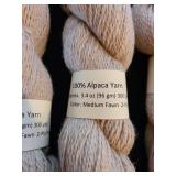 12 skeins 100 pct. 2-ply Alpaca yarn, appx. 300 yards, medium fawn color