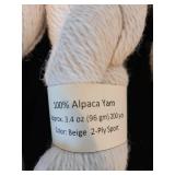 10 skeins 100 pct. 2-ply sport Alpaca yarn, appx. 200 yards, beugecolor