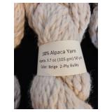 13 skeins 100 pct. 2-ply bulky Alpaca yarn, appx. 50 yards, beige color