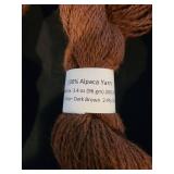 12 skeins 100 pct. 2-ply sport Alpaca yarn, appx. 200 yards, dark brown color