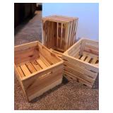 3 wooden crates,10x12x18