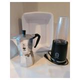 Bialetti Moka Express stovetop espresso maker, Walmart Power Pulse and tub