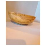 Hand crafted bowl made from spalted beech wood, 10in wide, very nice
