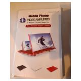 Mobile phone video amplifier enlarged screen magnifier and six 8x10 picture frames.