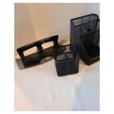 Swingline 3-hole punch, wire office organizers