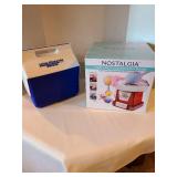 Nostalgia Hard Candy Cotton Candy Maker and Igloo cooler