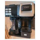 Hamilton Beach Flexbrew coffee maker and three jute placemats