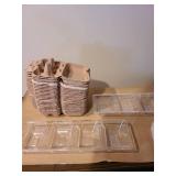 Egg cartons and acrylic serving pieces