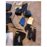 Assorted medical braces.