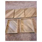 Five wooden display boards15x12x1