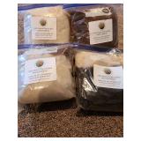 Four bags 100 pct Alpaca fiber for bird nesting material