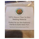 Four bags 100 pct Alpaca fiber for bird nesting material
