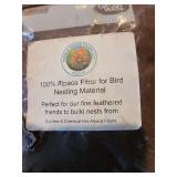 Four bags 100 pct Alpaca fiber for bird nesting material